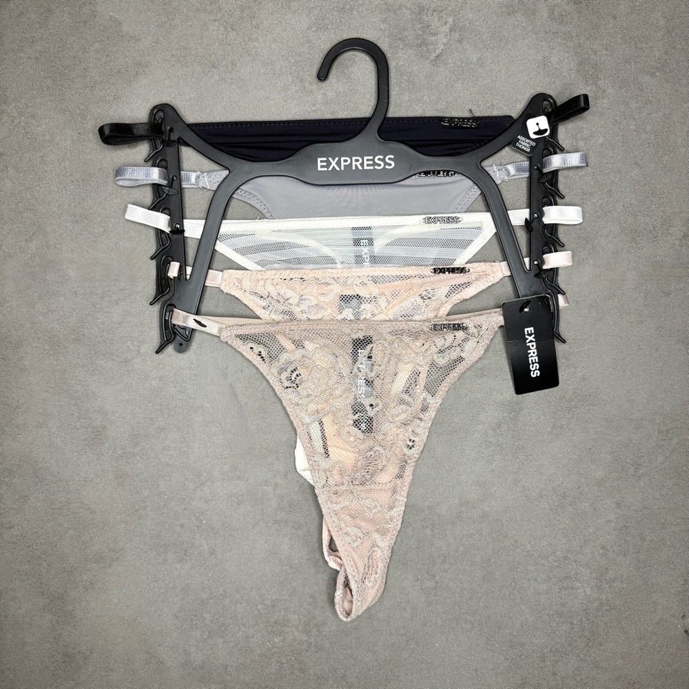 Express Multi-Color Assorted Lace Thong Set of 5